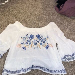 white with floral top